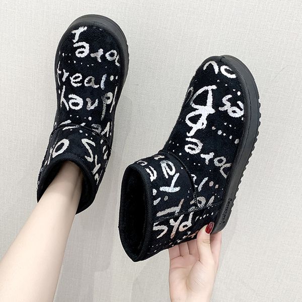 2020 new winter women snow boots fashion bling letter thick bottom non-slip short boots student thicken warm cotton 35-40, Black
2020 new winter women snow boots fashion bling letter thick bottom non-slip short boots student thicken warm cotton 35-40, Black