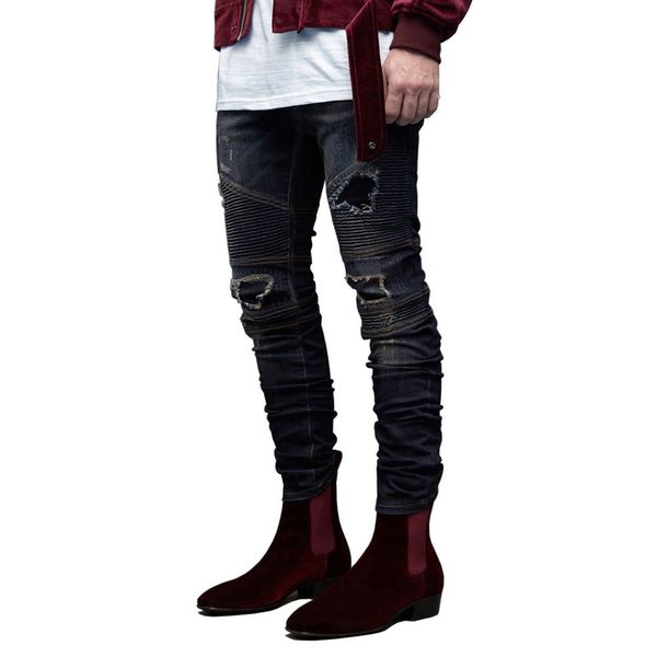 men's jeans 2021 autumn men fashion hole pleated skinny solid color pants clothing modis streetwear, Blue
men's jeans 2021 autumn men fashion hole pleated skinny solid color pants clothing modis streetwear, Blue