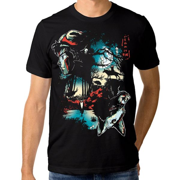 princess mononoke t-shirt, studio ghibli anime tee, men's women's all sizes