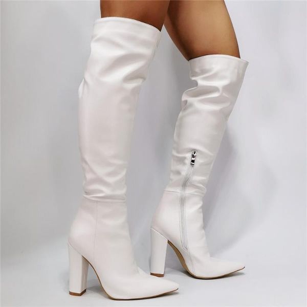 boots linamong woman fashion white color over the knee pointed toe chunky heels thigh high long leather plus size 45, Black
boots linamong woman fashion white color over the knee pointed toe chunky heels thigh high long leather plus size 45, Black