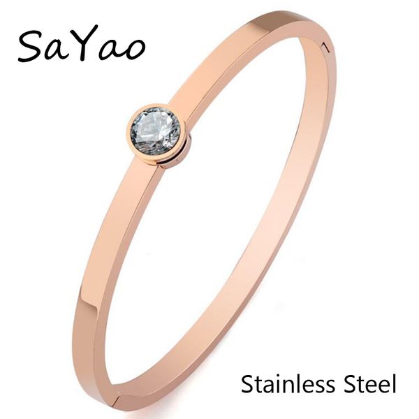 sayao open size rose gold stainless steel bangle round love zircon cubic zirconia bracelet bangles women gift, Black
sayao open size rose gold stainless steel bangle round love zircon cubic zirconia bracelet bangles women gift, Black
