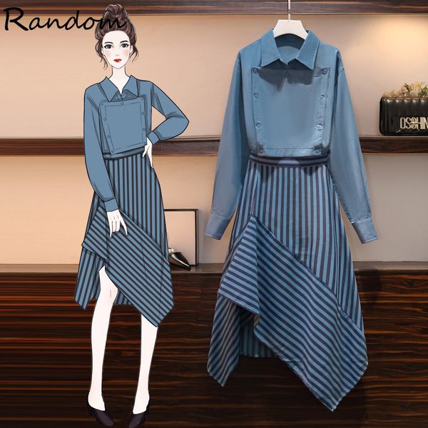 2020plus size elegant women autumn 2 piece set blouse and irregular striped skirt suit fashion office smart matching outfits, Gray
2020plus size elegant women autumn 2 piece set blouse and irregular striped skirt suit fashion office smart matching outfits, Gray