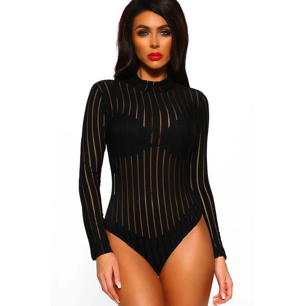 womens designerautumn tight base clothes vertical stripes high collar long sleeve jumpsuit pajamas 32495, White;black
womens designerautumn tight base clothes vertical stripes high collar long sleeve jumpsuit pajamas 32495, White;black