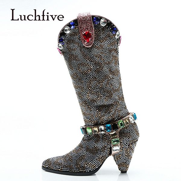 boots 2021 bling rhinestone knee high woman pointed toe mixed color crystal diamond strange heel women knight, Black
boots 2021 bling rhinestone knee high woman pointed toe mixed color crystal diamond strange heel women knight, Black