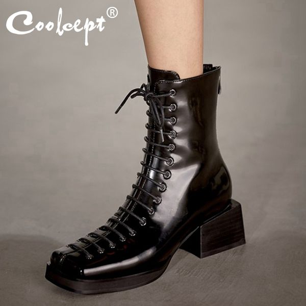 coolcept new design women ankle boots square heel zipper women winter autumn shoes fashion party shoes footwear size 34-39, Black
coolcept new design women ankle boots square heel zipper women winter autumn shoes fashion party shoes footwear size 34-39, Black