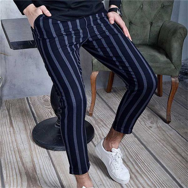 men's pants autumn men stripe casual lace up middle waist pencil fashion streetwear male skinny trousers, Black
men's pants autumn men stripe casual lace up middle waist pencil fashion streetwear male skinny trousers, Black