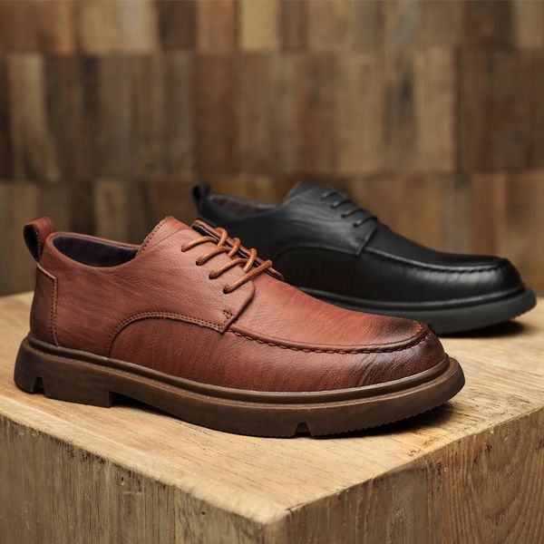 new genuine leather shoes men flats fashion men's casual shoes brand man soft comfortable lace up business oxford, Black
new genuine leather shoes men flats fashion men's casual shoes brand man soft comfortable lace up business oxford, Black
