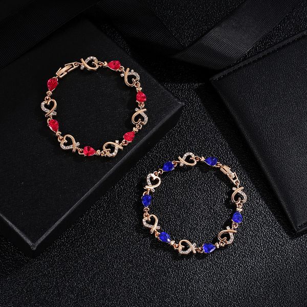 link, chain trendy colorful crystal heart bracelet & bangle for women rhinestone hollowing out vinlentine gift jewelry, Black
link, chain trendy colorful crystal heart bracelet & bangle for women rhinestone hollowing out vinlentine gift jewelry, Black