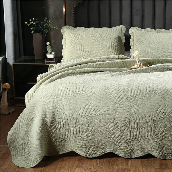 bedding sets 2/3pcs 100%cotton leaf embroidered patchwork quilt bedspread coverlet twin full king size green bed cover h
bedding sets 2/3pcs 100%cotton leaf embroidered patchwork quilt bedspread coverlet twin full king size green bed cover h