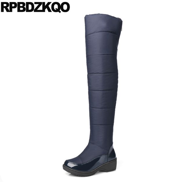 knee high 2020 long round toe navy blue chunky zipper low heel ladies winter over the slim waterproof snow boots women shoes, Black
knee high 2020 long round toe navy blue chunky zipper low heel ladies winter over the slim waterproof snow boots women shoes, Black