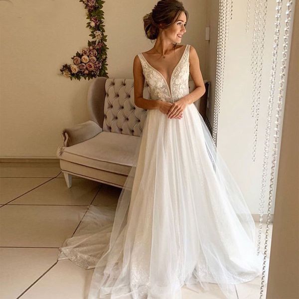v neck princess wedding dresses 2020 lace sleeveless bride dress custom made wedding gowns plus size, Blue;red
v neck princess wedding dresses 2020 lace sleeveless bride dress custom made wedding gowns plus size, Blue;red