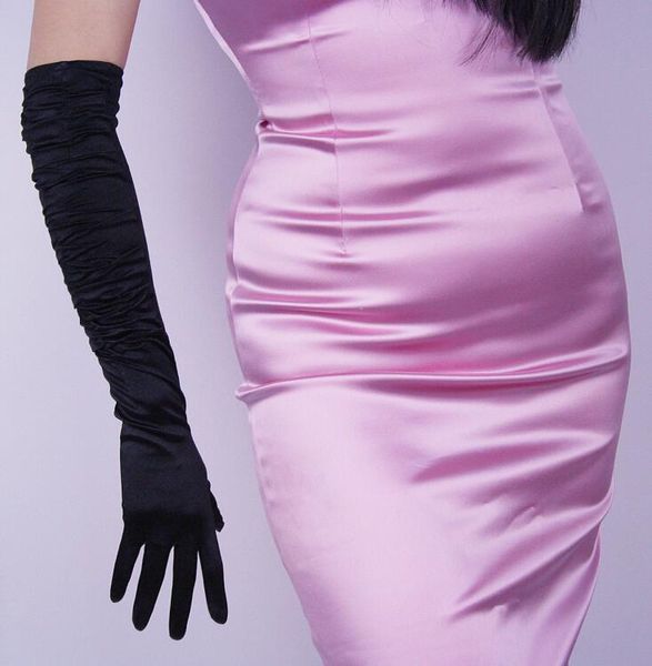 five fingers gloves women' elegant solid color long satin glove female spring summer sunscreen club party dancing black r1866, Blue;gray
five fingers gloves women' elegant solid color long satin glove female spring summer sunscreen club party dancing black r1866, Blue;gray