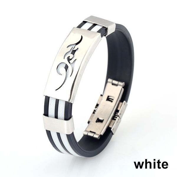 1 pcs flame pattern steel decor silicone bracelet men jewelry basketball wristband und sale, Golden;silver
1 pcs flame pattern steel decor silicone bracelet men jewelry basketball wristband und sale, Golden;silver