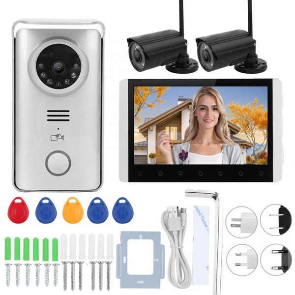 video door phones 7in tft lcd doorbell 2.4g wireless swipes card night vision visual doorphone with 2 surveillance camera 100-240v
video door phones 7in tft lcd doorbell 2.4g wireless swipes card night vision visual doorphone with 2 surveillance camera 100-240v
