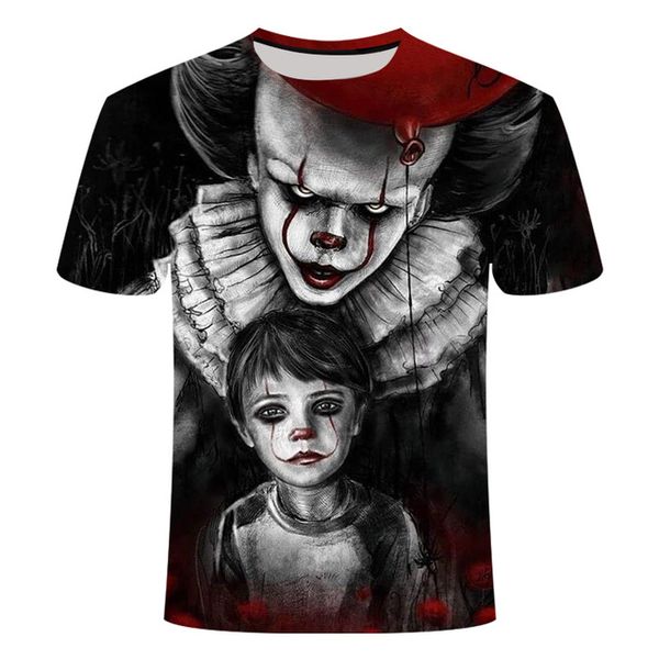 horror movie it penny wise clown joker cool man 3d print shirts graphic graphic harajuku men clothing