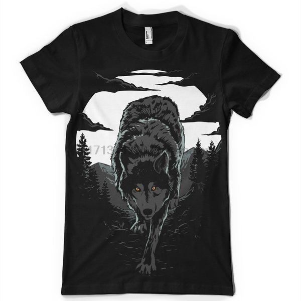 wilderness wolf animal moon forest tshirt tee