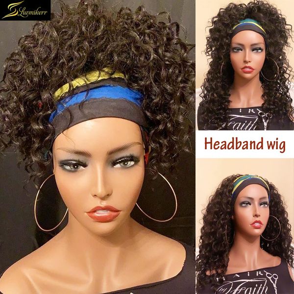 water wave full machine made wigs for black women glueless brazilian curly lace front headband wig human hair 130% density remy, Black;brown
water wave full machine made wigs for black women glueless brazilian curly lace front headband wig human hair 130% density remy, Black;brown