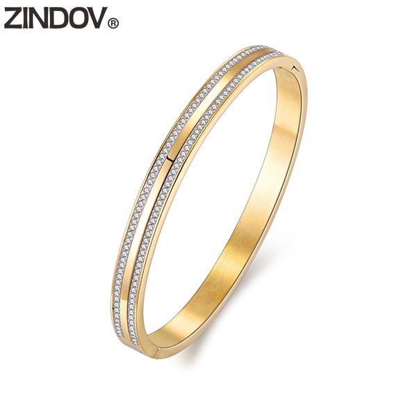zindov classic women gold bangles bracelet two line crystals quality fashion jewelry stainless steel bracelets rose gold female, Black
zindov classic women gold bangles bracelet two line crystals quality fashion jewelry stainless steel bracelets rose gold female, Black