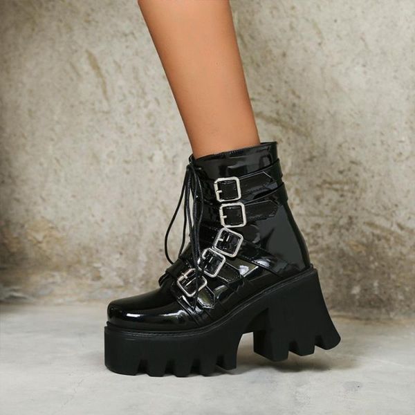 us4-11 womens platform ankle boots motorcycle belt buckle chunky high heel shoes lace up warm winter plus size punk motorcycle, Black
us4-11 womens platform ankle boots motorcycle belt buckle chunky high heel shoes lace up warm winter plus size punk motorcycle, Black