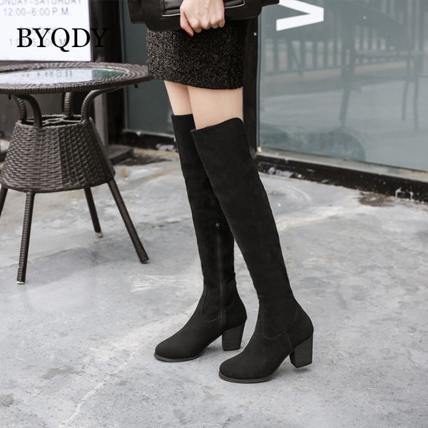 byqdy thigh high women boots round toe over the knee women high thick suede slouch long boots elastic winter heeled shoes 35-39, Black
byqdy thigh high women boots round toe over the knee women high thick suede slouch long boots elastic winter heeled shoes 35-39, Black