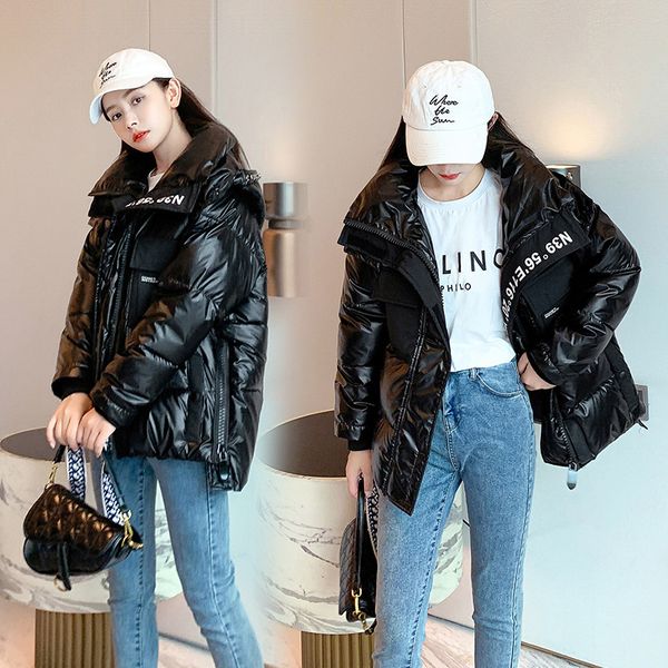 fashion glossy down padded jacket thick winter 2020 new women short hooded letters loose outerwear warm trend coat female, Black
fashion glossy down padded jacket thick winter 2020 new women short hooded letters loose outerwear warm trend coat female, Black