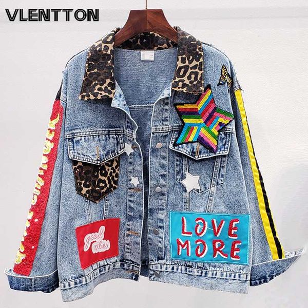 2020 spring streetwear leopard print jeans jackets coat female diamonds sequins splice casual loose denim outwear women, Black;brown
2020 spring streetwear leopard print jeans jackets coat female diamonds sequins splice casual loose denim outwear women, Black;brown
