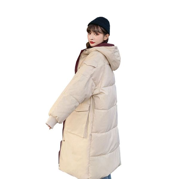 new 2020 winter loose mid-length cotton padded jacket solid long sleeve splice zipper thick warm hooded women parka fashion w22, Black
new 2020 winter loose mid-length cotton padded jacket solid long sleeve splice zipper thick warm hooded women parka fashion w22, Black