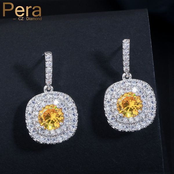 women fashion jewelry accessories white gold color big square cubic zirconia yellow stone dangling drop earrings for female e017, Silver 
women fashion jewelry accessories white gold color big square cubic zirconia yellow stone dangling drop earrings for female e017, Silver