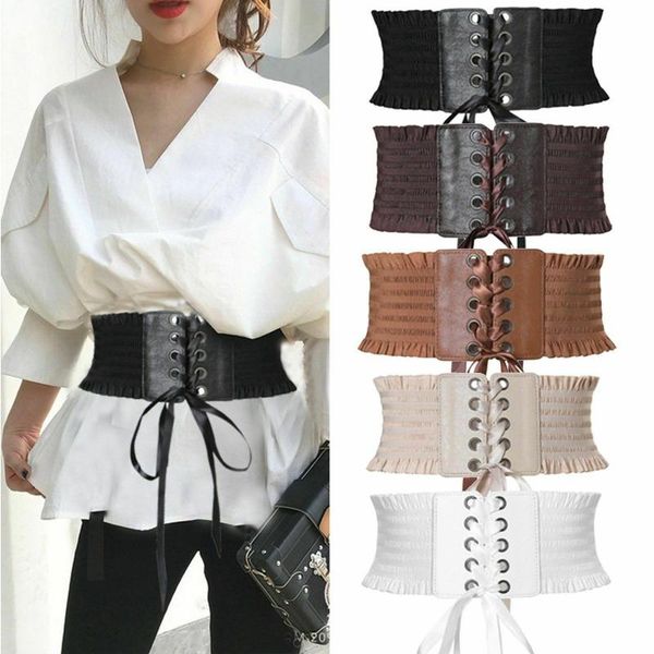 women fashion punk rivet buckle stretch waistband pu leather corset wide elastic waist belt, Black;brown
women fashion punk rivet buckle stretch waistband pu leather corset wide elastic waist belt, Black;brown
