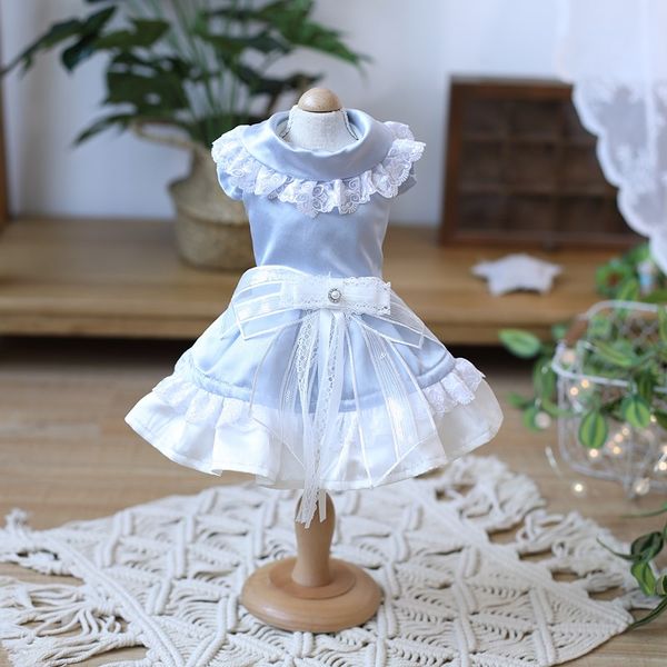 handmade dog apparel clothes pet dress lace bow classic style light blue outfit party poodle maltese
handmade dog apparel clothes pet dress lace bow classic style light blue outfit party poodle maltese
