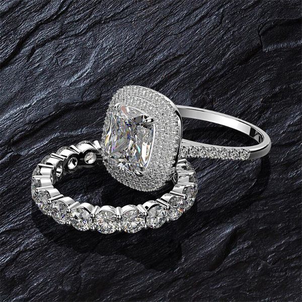 couple rings luxury jewelry 925 sterling silver cushion shape white z pave cz diamond gemstones gemstones women wedding bridal ring, Slivery;golden
couple rings luxury jewelry 925 sterling silver cushion shape white z pave cz diamond gemstones gemstones women wedding bridal ring, Slivery;golden