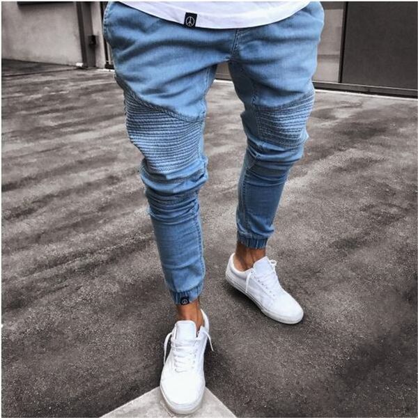 men's jeans stretchy ripped skinny slim fit denim pants mens elastic waist harem men joggers clothes trendy students, Blue
men's jeans stretchy ripped skinny slim fit denim pants mens elastic waist harem men joggers clothes trendy students, Blue