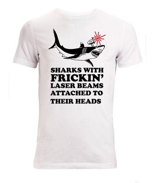 new fashion cool casual t shirts sharks with frickin' laser beams funny men's (woman's available) t shirt white summer tee sh
new fashion cool casual t shirts sharks with frickin' laser beams funny men's (woman's available) t shirt white summer tee sh