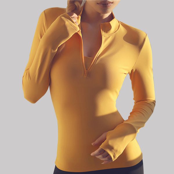 women yoga sport zipper long sleeve yoga shirt with thumb holes solid quick dry breathable gym fitness shirt, White;black
women yoga sport zipper long sleeve yoga shirt with thumb holes solid quick dry breathable gym fitness shirt, White;black