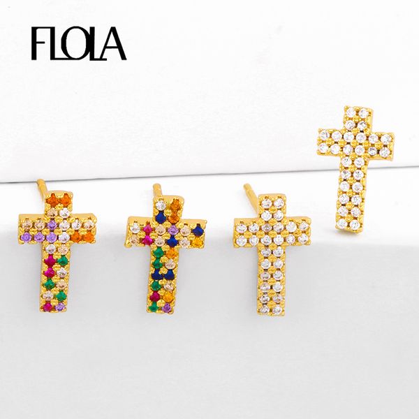 stud flola rainbow small cross earrings for women crystal gold multicolor cz zirconia jewelry arcoiris erst42, Golden;silver
stud flola rainbow small cross earrings for women crystal gold multicolor cz zirconia jewelry arcoiris erst42, Golden;silver