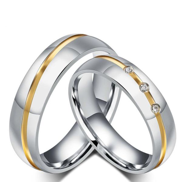 wedding rings korean simple couple ring electric gold micro zircon stainless steel jewelry, Slivery;golden
wedding rings korean simple couple ring electric gold micro zircon stainless steel jewelry, Slivery;golden