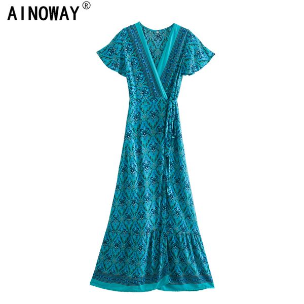 party dresses boho summer vintage floral print wrap long dress women 2021 fashion v neck bow tie sashes maxi beach vestidos, White;black
party dresses boho summer vintage floral print wrap long dress women 2021 fashion v neck bow tie sashes maxi beach vestidos, White;black