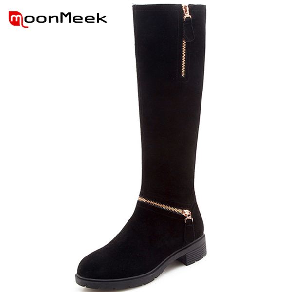 boots moonmeek 2021 woman brand long knee autumn winter warm cow suede leather ladies, Black
boots moonmeek 2021 woman brand long knee autumn winter warm cow suede leather ladies, Black