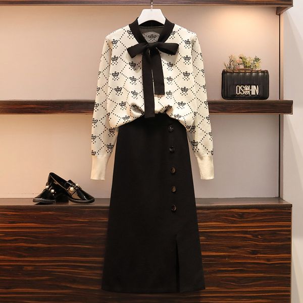 2019 autumn and short skirt sweater winter new two-piece suit large size korean style fashion pattern sweater + mid-length knitted skirt sui, Gray
2019 autumn and short skirt sweater winter new two-piece suit large size korean style fashion pattern sweater + mid-length knitted skirt sui, Gray