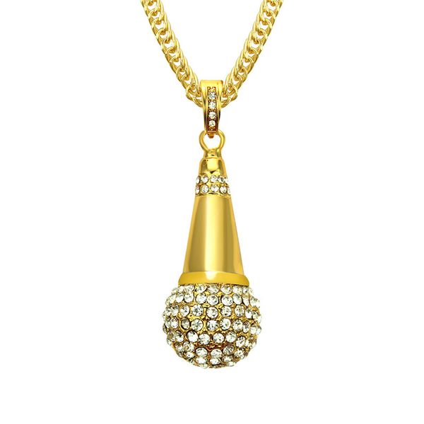 hip hop gold color iced out bling music stereoscopic microphone pendant necklace with cuban chain for men jewelry, Silver
hip hop gold color iced out bling music stereoscopic microphone pendant necklace with cuban chain for men jewelry, Silver