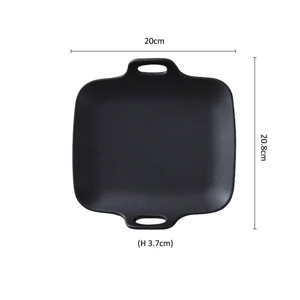 japan zakka style ceramic dinner plate matt finish two handles 8 inch square plate for steak rice pasta salad cake white black green 
japan zakka style ceramic dinner plate matt finish two handles 8 inch square plate for steak rice pasta salad cake white black green