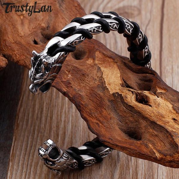 bangle punk rocker dragon wolf head skull leatehr jewelry accessory stainless steel gothic men's bracelets for men drop ship, Black
bangle punk rocker dragon wolf head skull leatehr jewelry accessory stainless steel gothic men's bracelets for men drop ship, Black