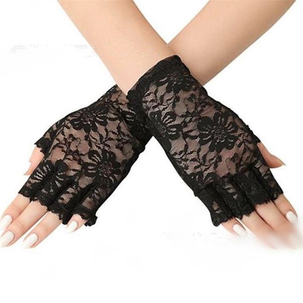 girl women amazing goth party dressy lace mittens fingerless style thin black white gloves swut, Silver
girl women amazing goth party dressy lace mittens fingerless style thin black white gloves swut, Silver