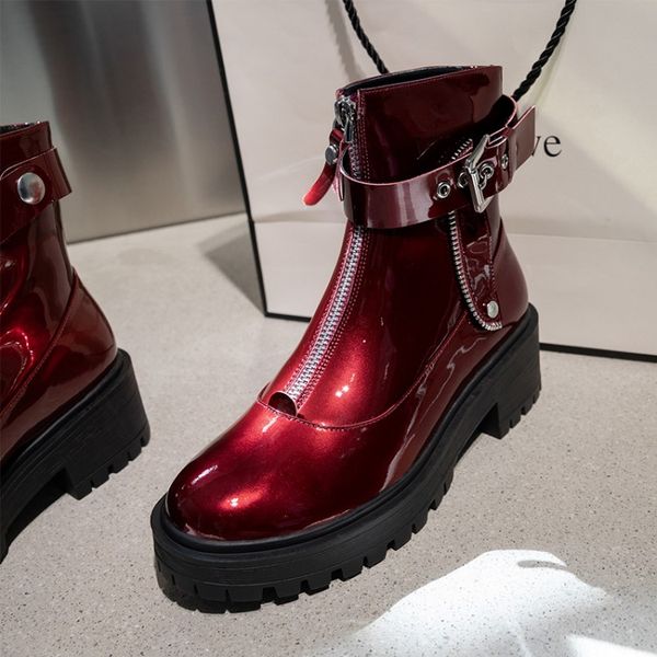 mljuese 2021 women soft ankle boots patent leather winter short plush zippers wine color high heels women riding boots, Black
mljuese 2021 women soft ankle boots patent leather winter short plush zippers wine color high heels women riding boots, Black