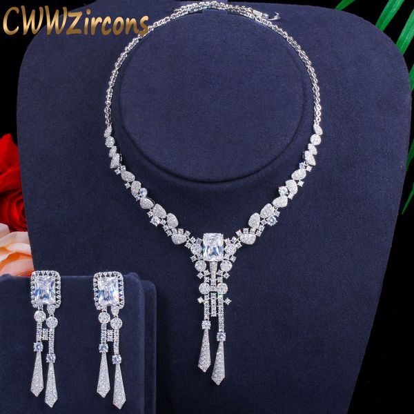 cwwzircons luxury bubai серебро цвет цирконом оборванными падения длинные африканский bridal свадебные комплекты ювелирных изделий женщины к, Silver
cwwzircons luxury bubai серебро цвет цирконом оборванными падения длинные африканский bridal свадебные комплекты ювелирных изделий женщины к, Silver