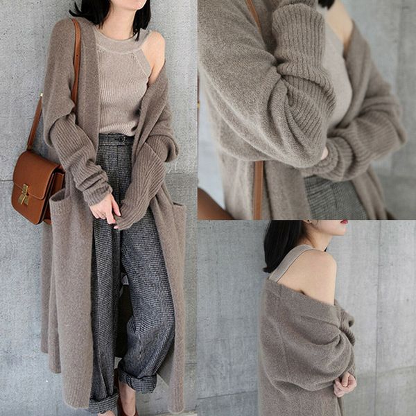 women's wool & blends women winter warm knitted cardigan long sweater stretch coat outerwear -opk, Black
women's wool & blends women winter warm knitted cardigan long sweater stretch coat outerwear -opk, Black