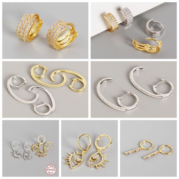 hoop & huggie earrings real 925 sterling silver crystal luxury for women earings fashion jewelry eye earing a30, Golden;silver
hoop & huggie earrings real 925 sterling silver crystal luxury for women earings fashion jewelry eye earing a30, Golden;silver
