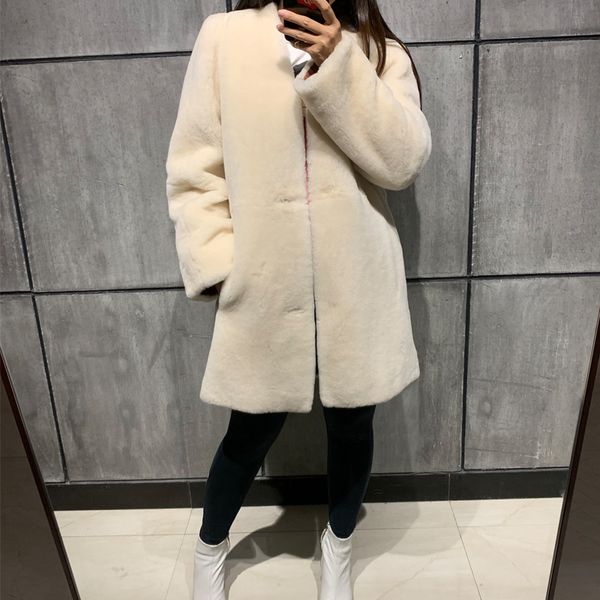 women's leather & faux ladies shearling coat women real sude, Black