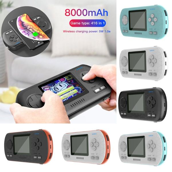 Game Console 416 Games Wireless Charging Mobile Power Bank Bracket Fast Wireless Charging Treasure Screen Display Game Machine