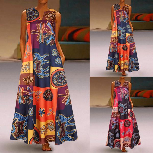 women summer dress plus size print daily casual sleeveless vintage bohemian v neck maxi female fashion vestidos kg-557, Black;gray
women summer dress plus size print daily casual sleeveless vintage bohemian v neck maxi female fashion vestidos kg-557, Black;gray